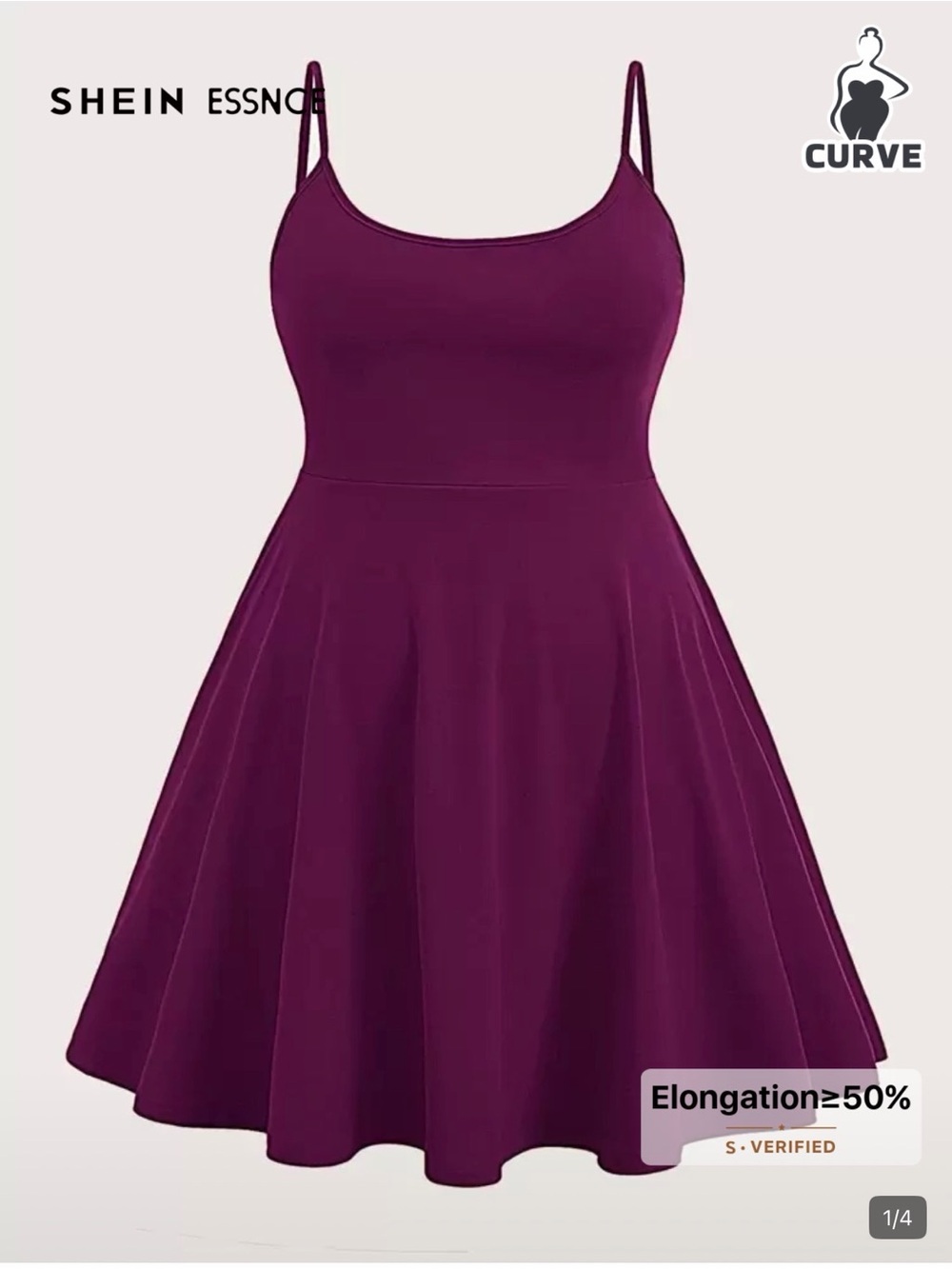 SHEIN Plum Spaghetti Strap Fit & Flare Mini Dress